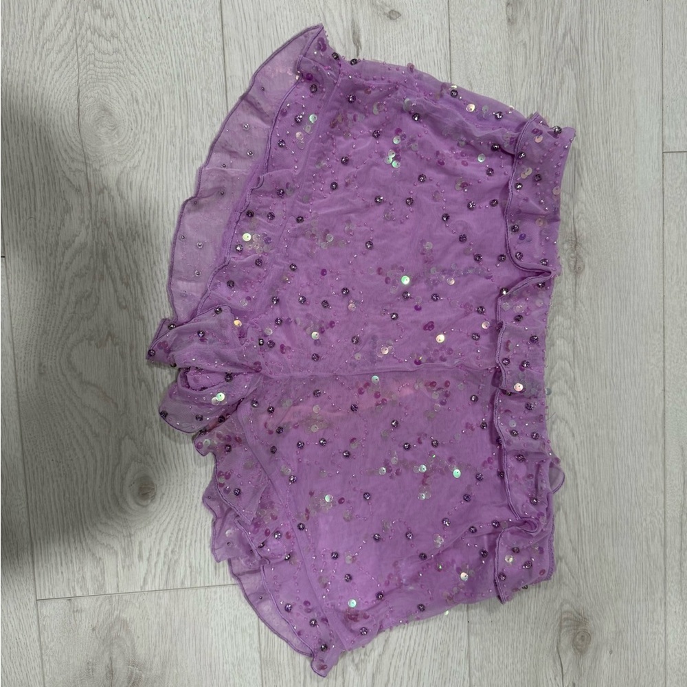 Oh Polly Lilac Sequin Mesh short